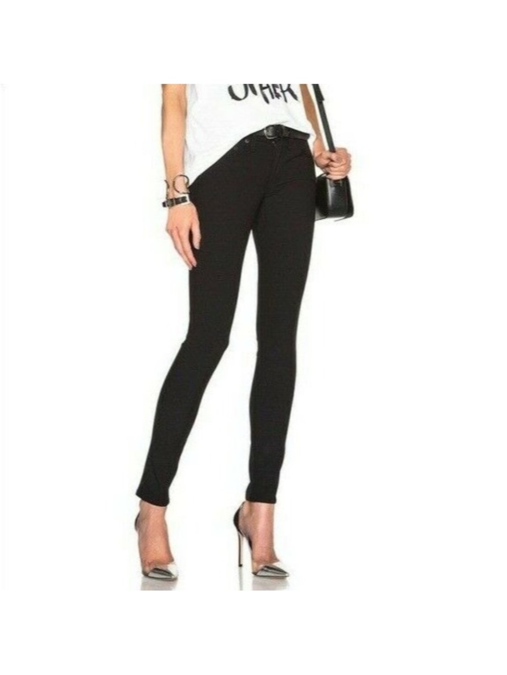 Rag & Bone Skinny Jeans Equestrian Solid Black